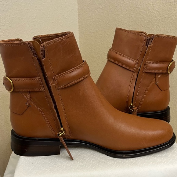 Franco Sarto Elese Womens Leather Ankle Boots brown Size 7M - Picture 9 of 10